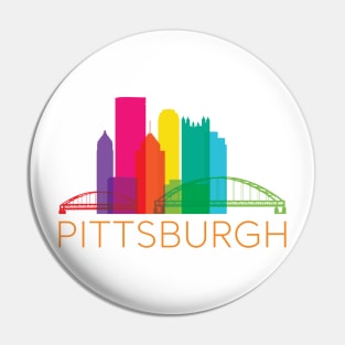 Pittsburgh Fun Rainbow Skyline Pin