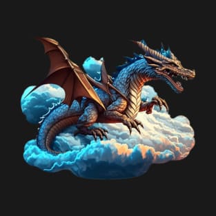 Flying Dragon in the Sky: Epic Fantasy Art Design T-Shirt