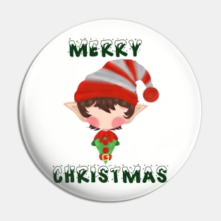 Elf Christmas Pin