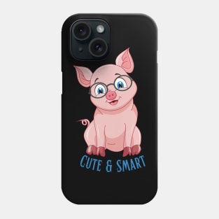 Cute and Smart Cookie Sweet little pink piggy in glasses cute baby outfit Phone Case