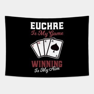 Euchre Is My Game Winning Card Player Tapestry