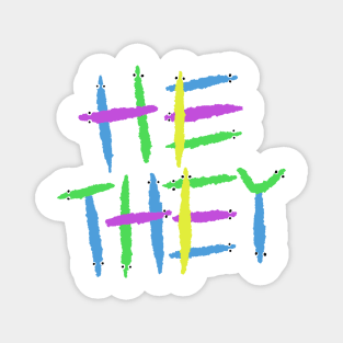 He/they worm on a string pronouns Magnet