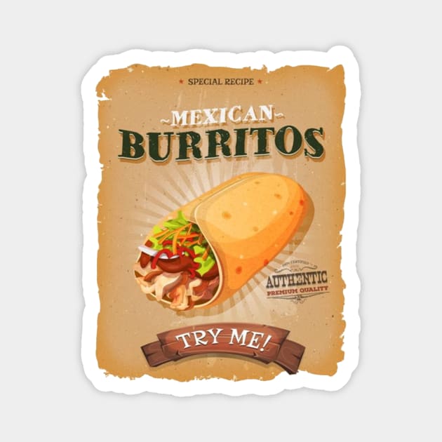 Vintage Burritos Adv. Magnet by MartInTheWall Shop