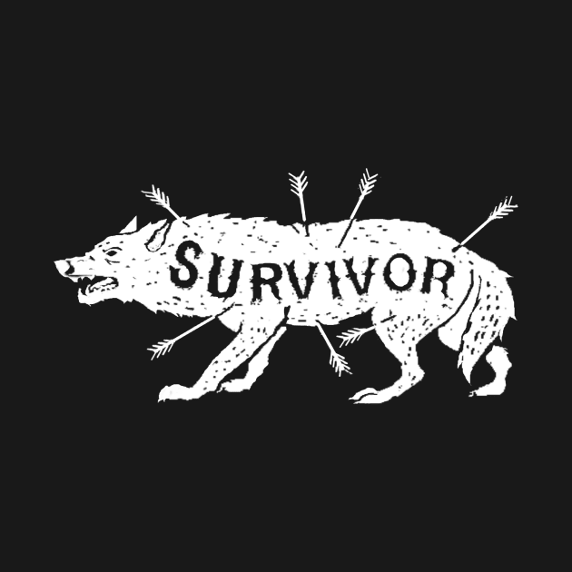 Vintage Wolf Shirt - Survivor - Hipster Rustic Distressed by ballhard