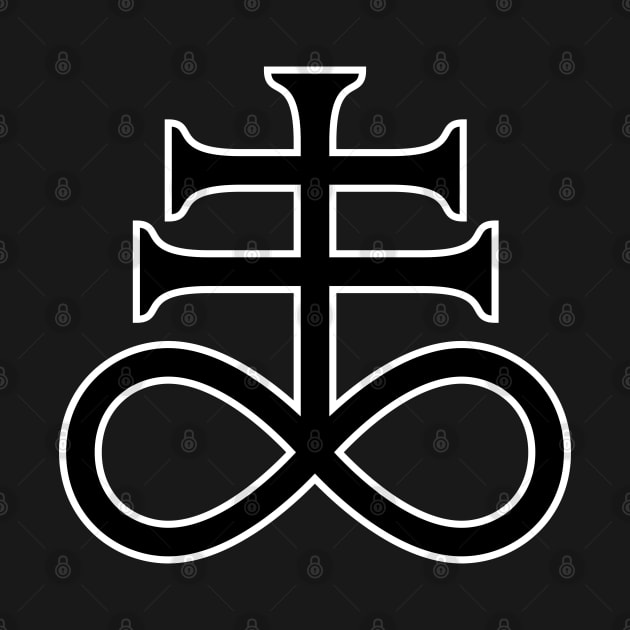 Leviathan Cross Black Body White Outline by anonopinion