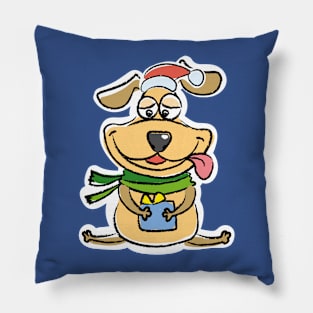 Funny crazy dog with gift Pillow