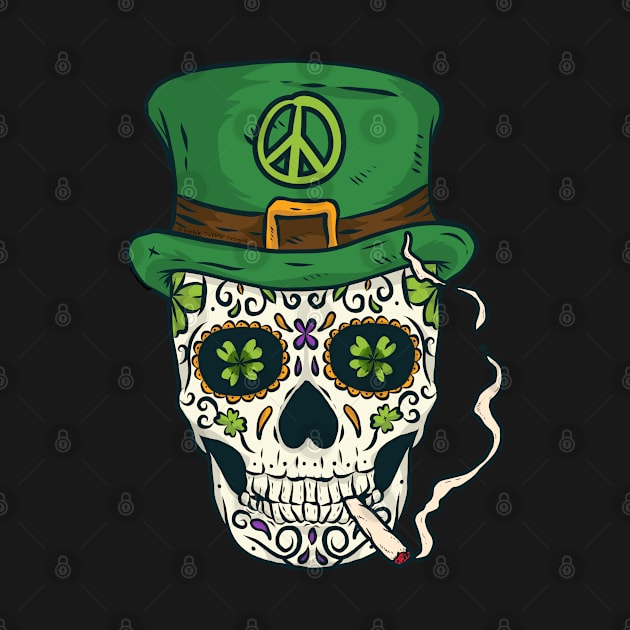 Cool Boho Sugar Skull Saint Patrick's Day by Dibble Dabble Designs