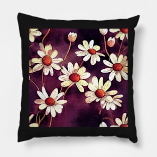 Watercolor flower watercolor daisy Pillow