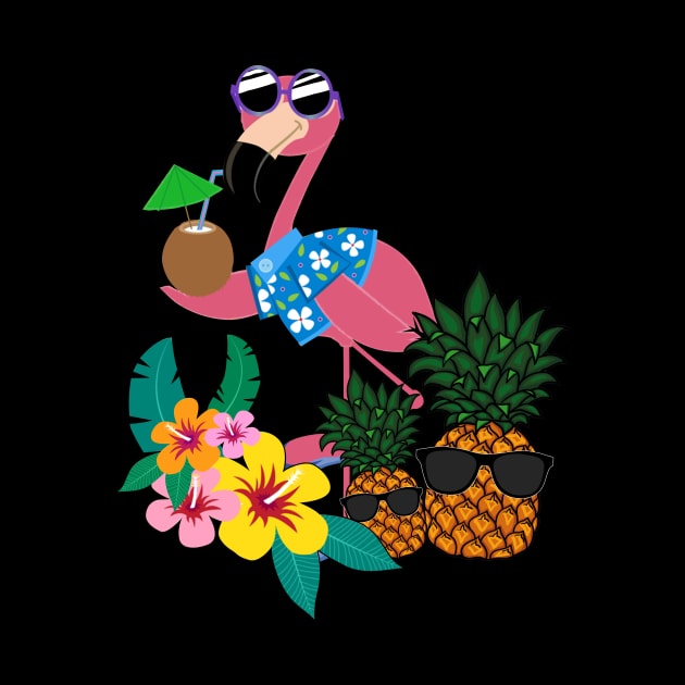 Cool Flamingo Pineapple Tropical Summer by Kaileymahoney