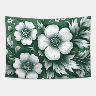 White Flowers Tapestry