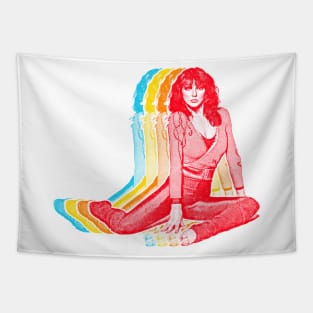 Kate Bush / Retro Rainbow Aesthetic Design Tapestry