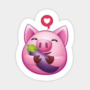 Eggplant Piggy Magnet