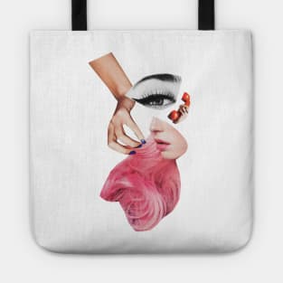 Telephone Girl with Pink Wig Tote