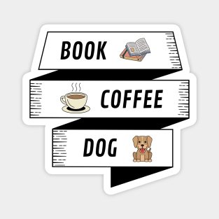 Book Coffee And Dog Magnet