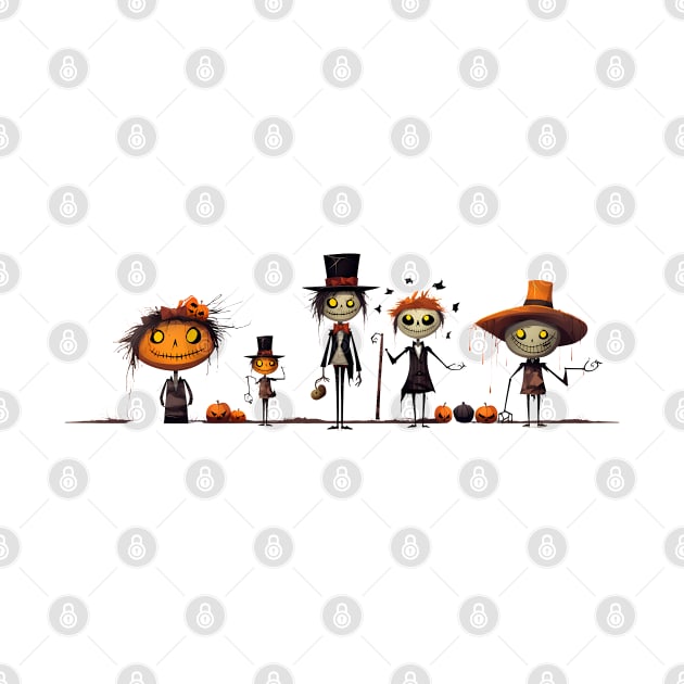 Spooky Halloween Scarecrow Family by DivShot 