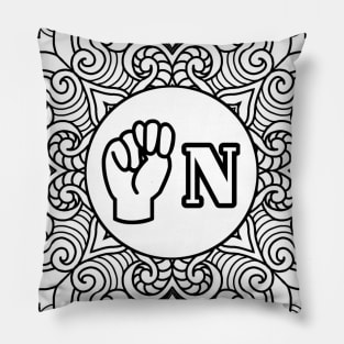 The letter N:of American Sign Language - Gift Pillow