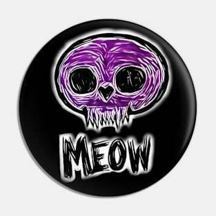 Kitty Skull Meow Pin