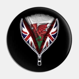 Welsh Flag  Wales Flag zipped British Flag - Gift for Welsh From Wales Pin