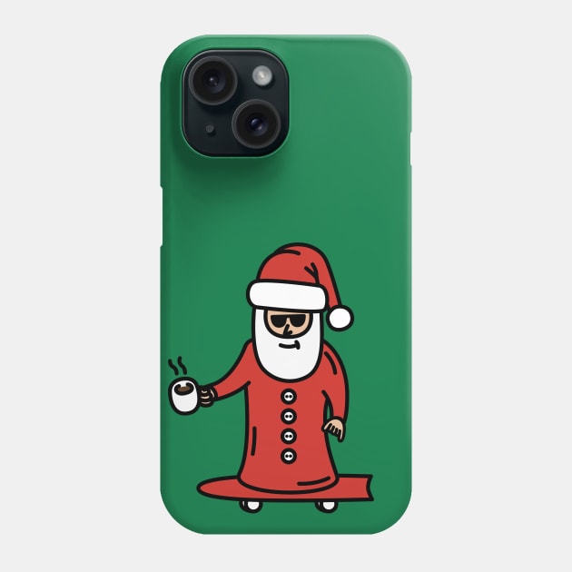 Sliding Into Christmas Like Longboarding Santa Phone Case by imotvoksim