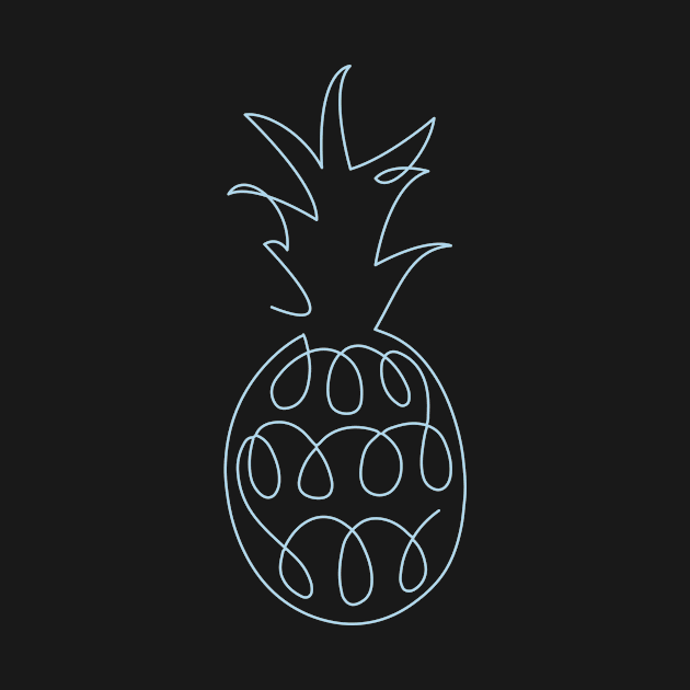 Single Line Art- Pineapple by madlymelody