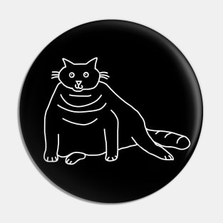 Minimal Chonk Cat Ghost Pin