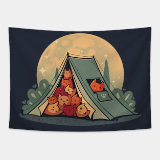 Cat Camping - Outdoor Kittens Tapestry