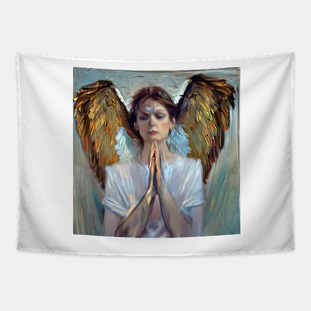 angel of prayer Tapestry by bogfl