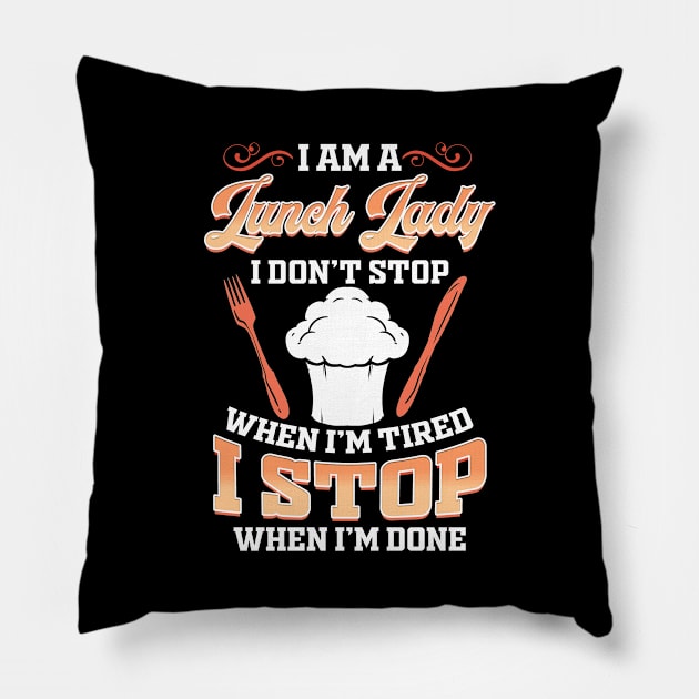 Lunch Lady School Cafeteria Worker Pillow by ChrisselDesigns