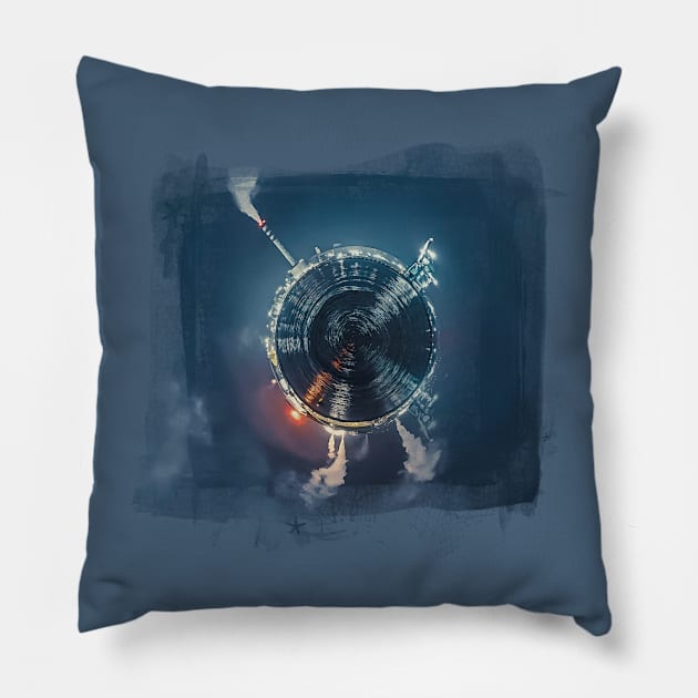 Art of Pollution Pillow by fratdd