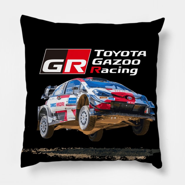 WRC TOYOTA GR YARIS - gazoo racing Sebastien Ogier Elfyn Evans Jump Pillow by cowtown_cowboy