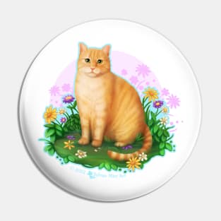 Orange Tabby Cat in the Flower Patch An original design illustration I created of an orange tabby cat, sitting in the flower patch! Pin