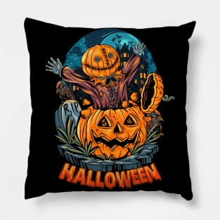 Halloween pumpkin head zombie Pillow