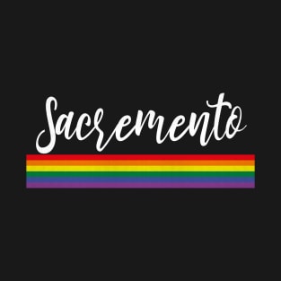 Sacramento, California - CA Pride Simple Rainbow T-Shirt