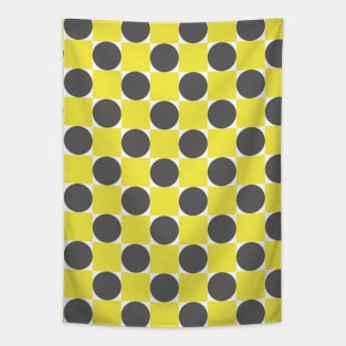 Gray and Yellow Squares and Circles Seamless Pattern 006#001 Tapestry