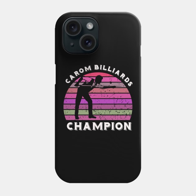 Carom billiards champion - retro sunset Phone Case by BB Funny Store