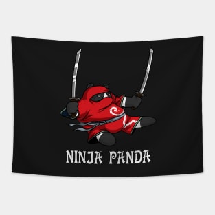 Ninja Panda Bear Funny Fantasy Cartoon Samurai Tapestry