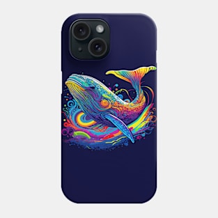 Neon - Whale - Floating in Space - neg Phone Case