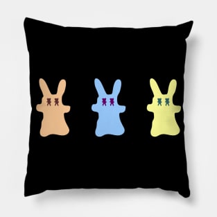 Three Cute Bunnies with friendly eyes Pillow