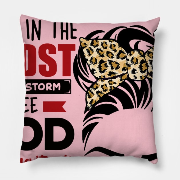 December Queen Even In The Midst Of The Storm Pillow by louismcfarland