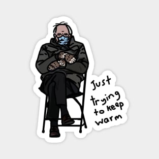 Keep Warm Bernie Sanders Memes Line Drawing Magnet