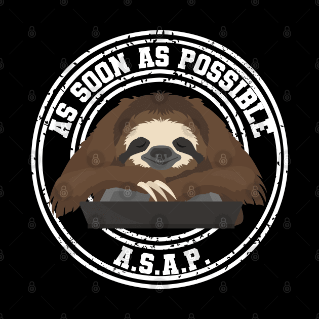 Humor Lazy worker Cute Funny Sloth by ProLakeDesigns