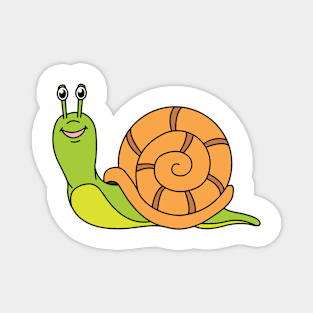 Cute Cartoon happy snail forest lake animal Magnet