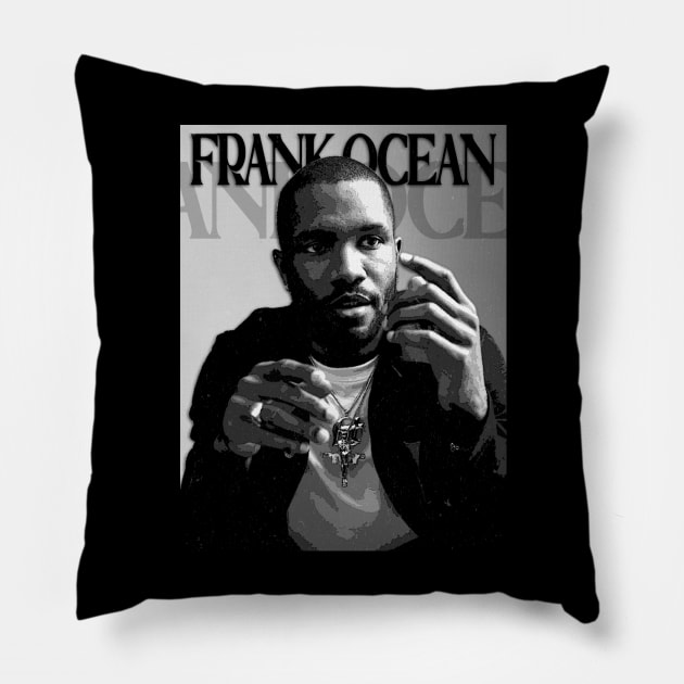 Blonded Brilliance Frank's Silver Screen Symphony Pillow by Iron Astronaut