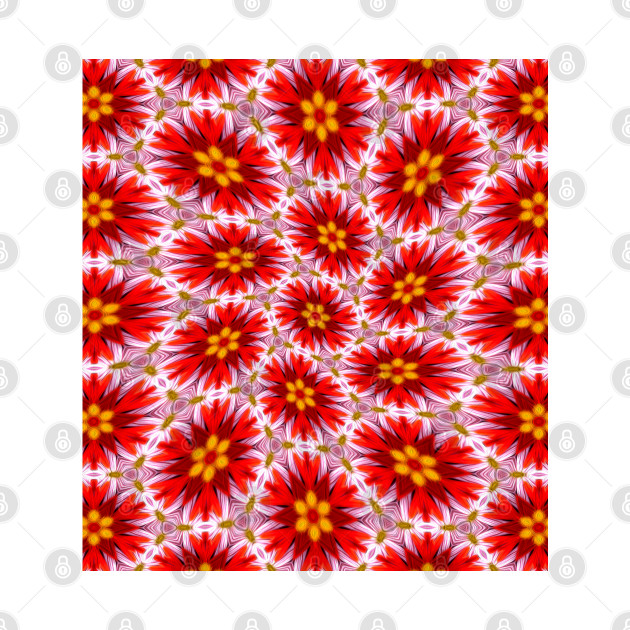 Red Floral Pattern by PatternFlower