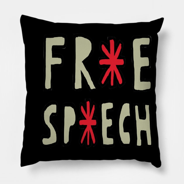 Free Speech Pillow by Mark Ewbie
