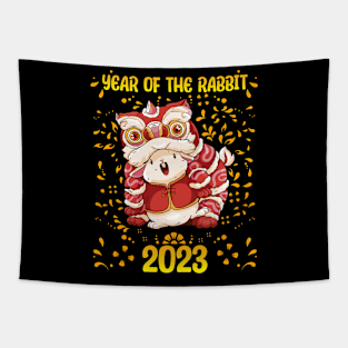 Good Luck Zodiac Happy Chinese New Year of the Rabbit Tapestry