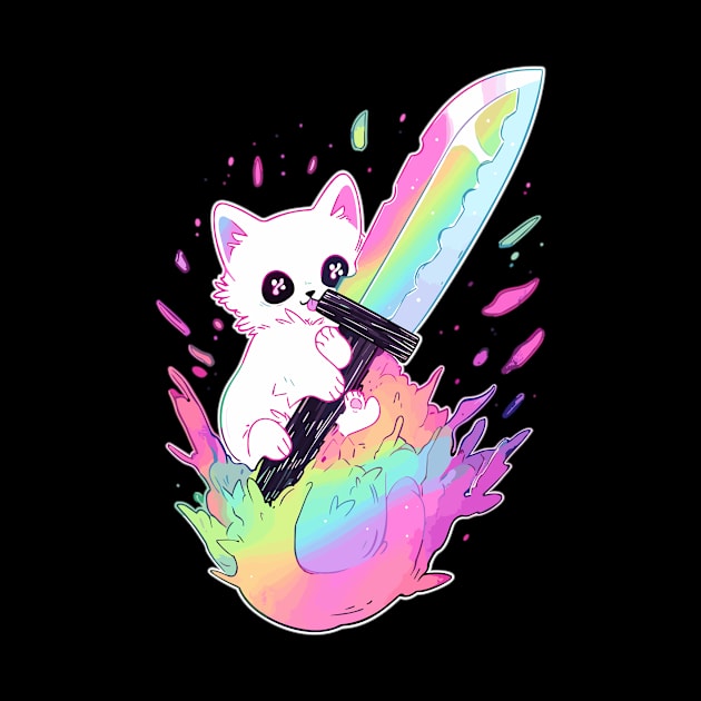 Trippy Cat Psychedelic Rave Cute EDM Festival by QQdesigns