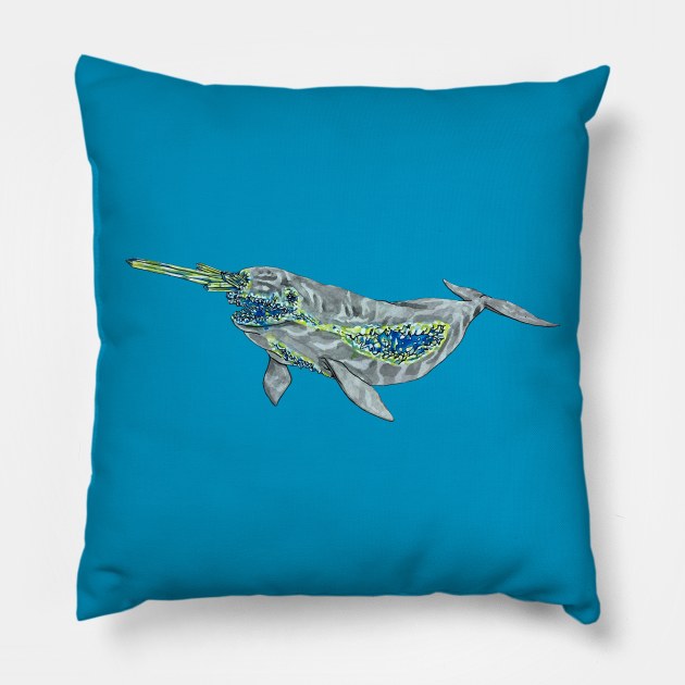 Narwhal Geode Pillow by RaLiz