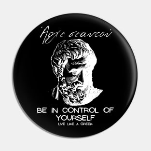 Be in control of yourself and live like a Greek ,apparel hoodie sticker coffee mug gift for everyone Pin