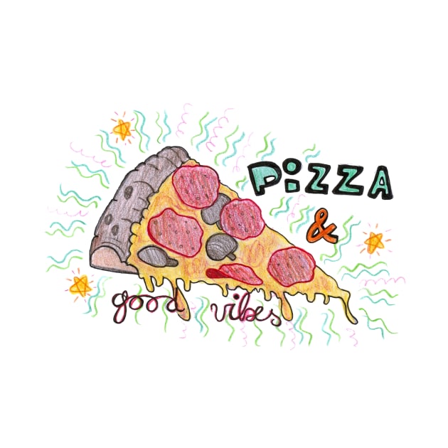 Pizza food and good vibes by BalumbaArt